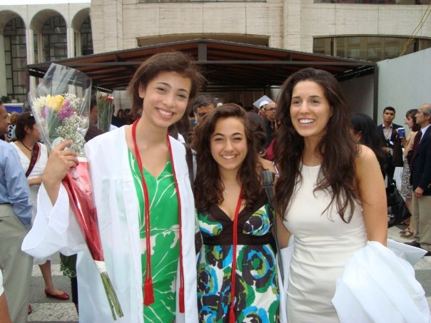 High school graduation picture of Tyler and her best friends Amanda, and Tory. 